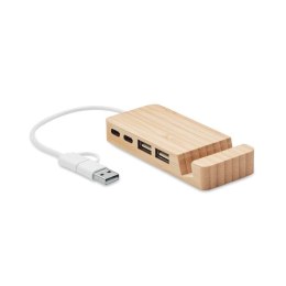 4-portowy bambusowy hub USB drewna (MO2144-40)