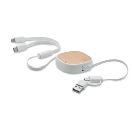 Chowany kabel USB do ładowania biały (MO2146-06)