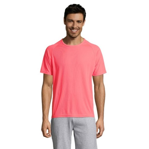 Koszulka męska SPORTY neonowy koral XXL (S11939-NC-XXL)