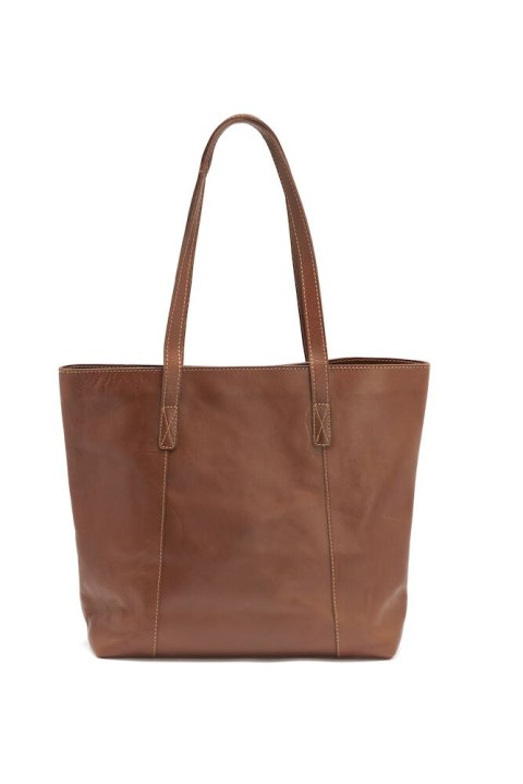 LEATHER LINE TOTE BAG COGNAC ONE SIZE - ONE SIZE (COGNAC) LEATHER LINE TOTE BAG COGNAC ONE SIZE - ONE SIZE (COGNAC)