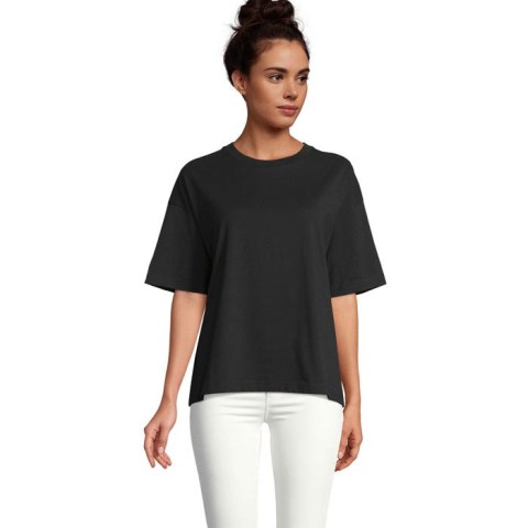 BOXY WOMEN T-SHIRT OVERSIZE deep black L (S03807-DB-L)