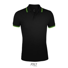 PASADENA męskie polo 200g Czarny/Limonka M (S00577-BN-M)