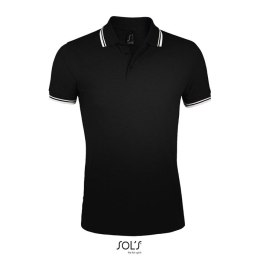 PASADENA męskie polo 200g Negro/Blanco 3XL (S00577-BC-3XL)