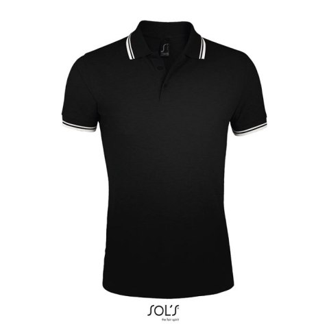 PASADENA męskie polo 200g Negro/Blanco M (S00577-BC-M)