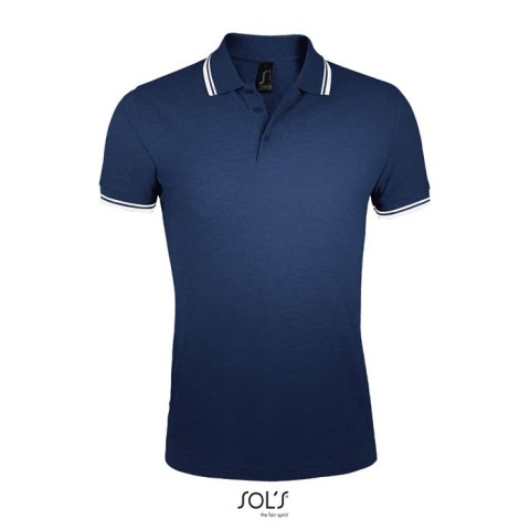 PASADENA męskie polo 200g francuski granatowy / biały S (S00577-FW-S)