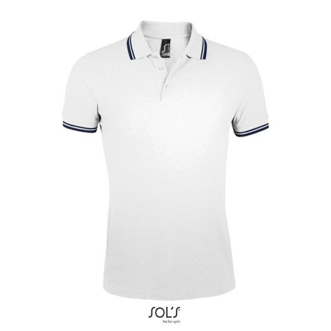 PASADENA męskie polo 200g white / navy XXL (S00577-NW-XXL)