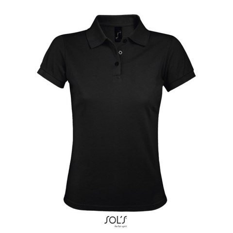 PRIME Damskie POLO 200g Czarny / Czarny opal 3XL (S00573-BK-3XL)