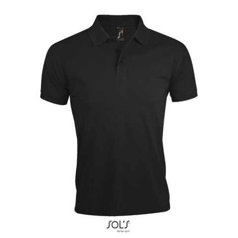 PRIME Męskie polo 200g Czarny / Czarny opal XL (S00571-BK-XL)