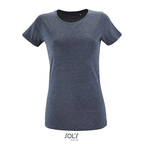 REGENT F Damski T-Shirt melanż denim L (S02758-HD-L)
