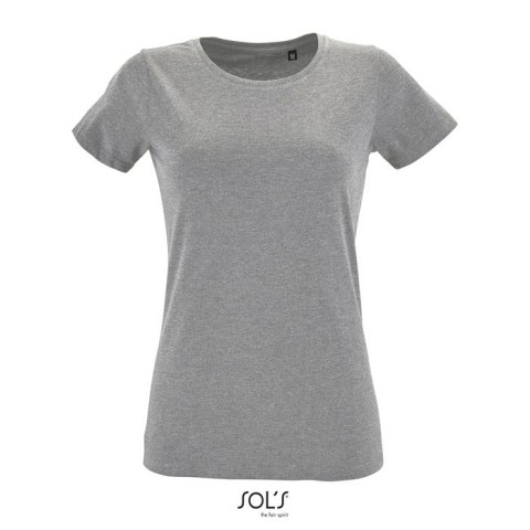 REGENT F Damski T-Shirt szary melanż L (S02758-GM-L)