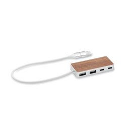 Hub USB 4 porty 27,5 cm drewna (MO2387-40)