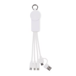 Kabel do ładowania 2 w 1 typ C biały (MO2722-06)