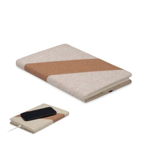 Notes A5 z ładowarką 15W beżowy (MO2734-13)