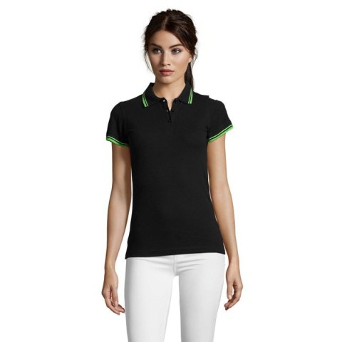 PASADENA DAMSKA POLO Czarny/Limonka L (S00578-BN-L)