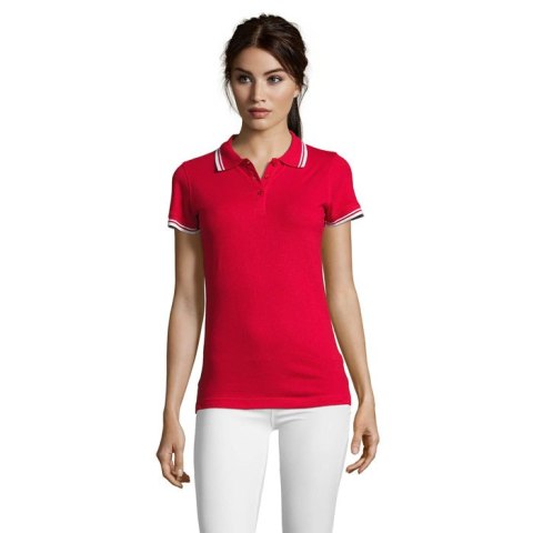 PASADENA DAMSKA POLO Rojo/Blanco L (S00578-RE-L)