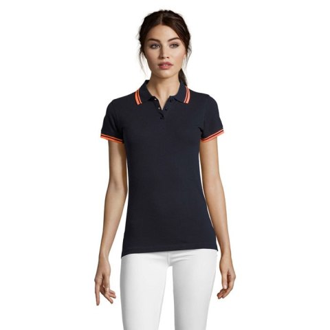 PASADENA DAMSKA POLO french navy / neon orange XL (S00578-FO-XL)