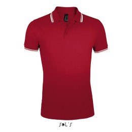PASADENA Męskie polo 200g Rojo/Blanco S (S00577-RE-S)