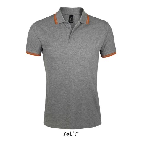 PASADENA Męskie polo 200g grey melange / orange XL (S00577-MO-XL)