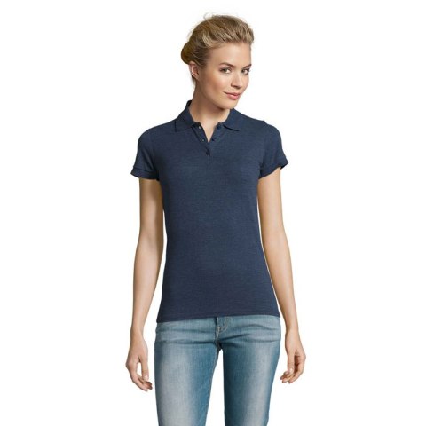 PERFECT Damskie POLO 180g melanż denim M (S11347-HD-M)
