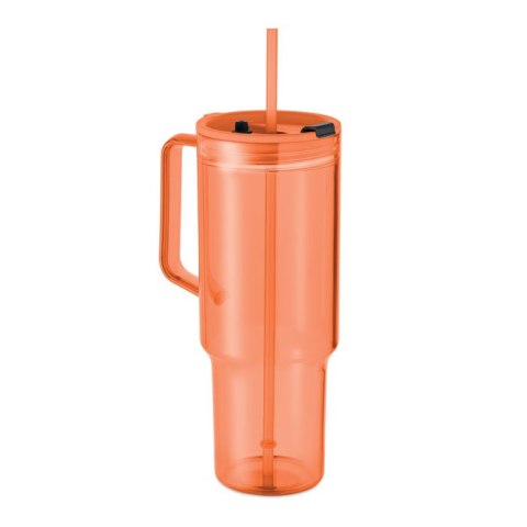 Kubek z RPET 1200ml przezroczysty pomarańczowy (MO2964-29)