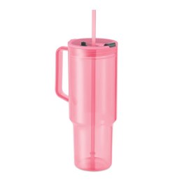 Kubek z RPET 1200ml przezroczysty różowy (MO2964-31)