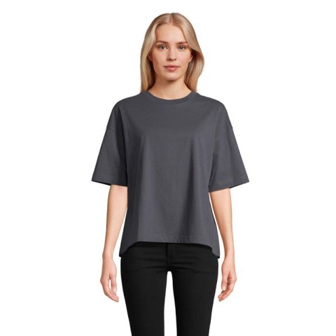 BOXY WOMEN T-SHIRT OVERSIZE mysi szary S (S03807-MU-S)