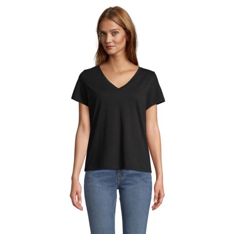 REGENT V T-SHIRT WOMEN deep black XL (S04766-DB-XL)