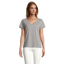 REGENT V T-SHIRT WOMEN szary melanż S (S04766-GM-S)