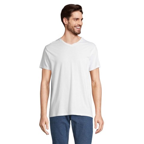 REGENT V V-NECK T-SHIRT Biały XS (S04765-WH-XS)
