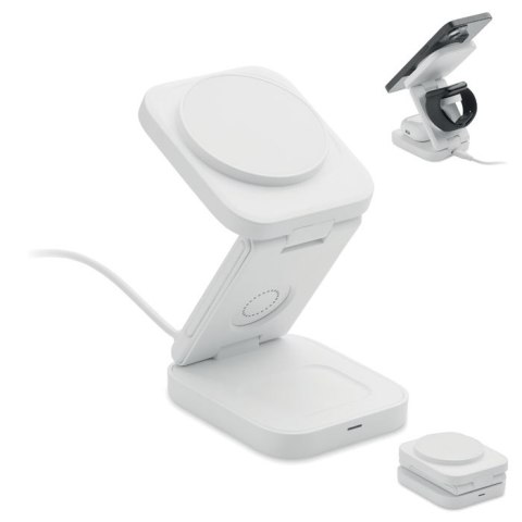 Składana stacja ładująca 3 w 1 biały (MO3117-06)