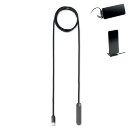 Stojak na telefon z kablem USB- czarny (MO3192-03)