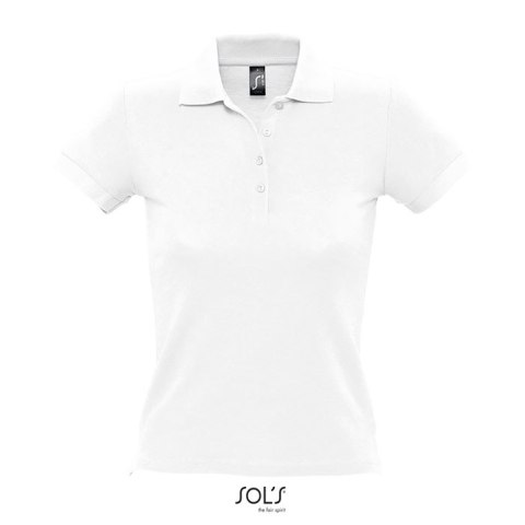 PEOPLE Damskie POLO 210g Biały M (S11310-WH-M)