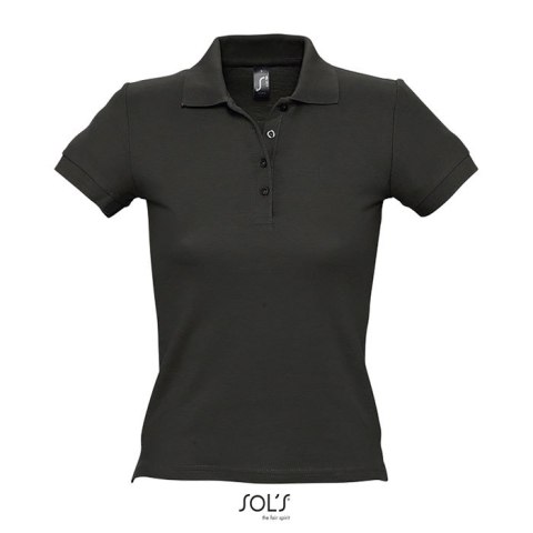 PEOPLE Damskie POLO 210g Czarny / Czarny opal XXL (S11310-BK-XXL)