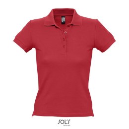 PEOPLE Damskie POLO 210g Czerwony M (S11310-RD-M)
