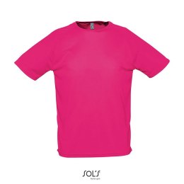 SPORTY Męski T-SHIRT 140g neonowy róż 2 S (S11939-NP-S)